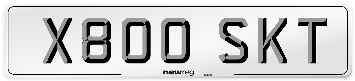 X800 SKT Number Plate from New Reg